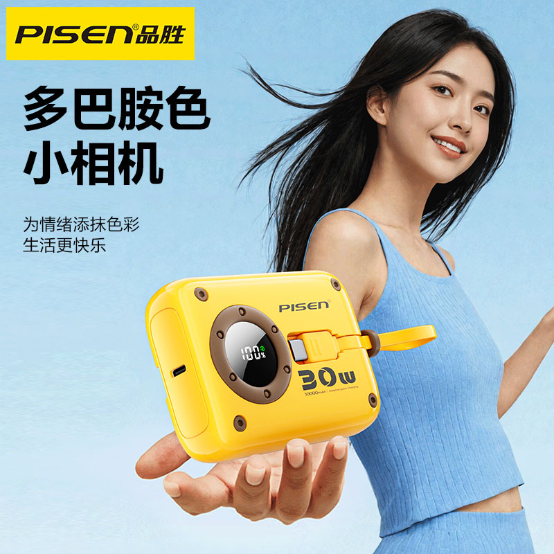 某某PISEN QUICK 30W双自带线mini相机充电宝